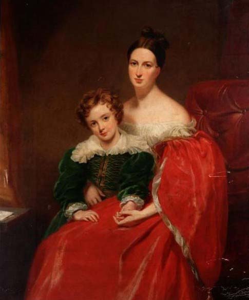 George Hayter Robert Lawrence Pemberton of Bainbridge House with his mother